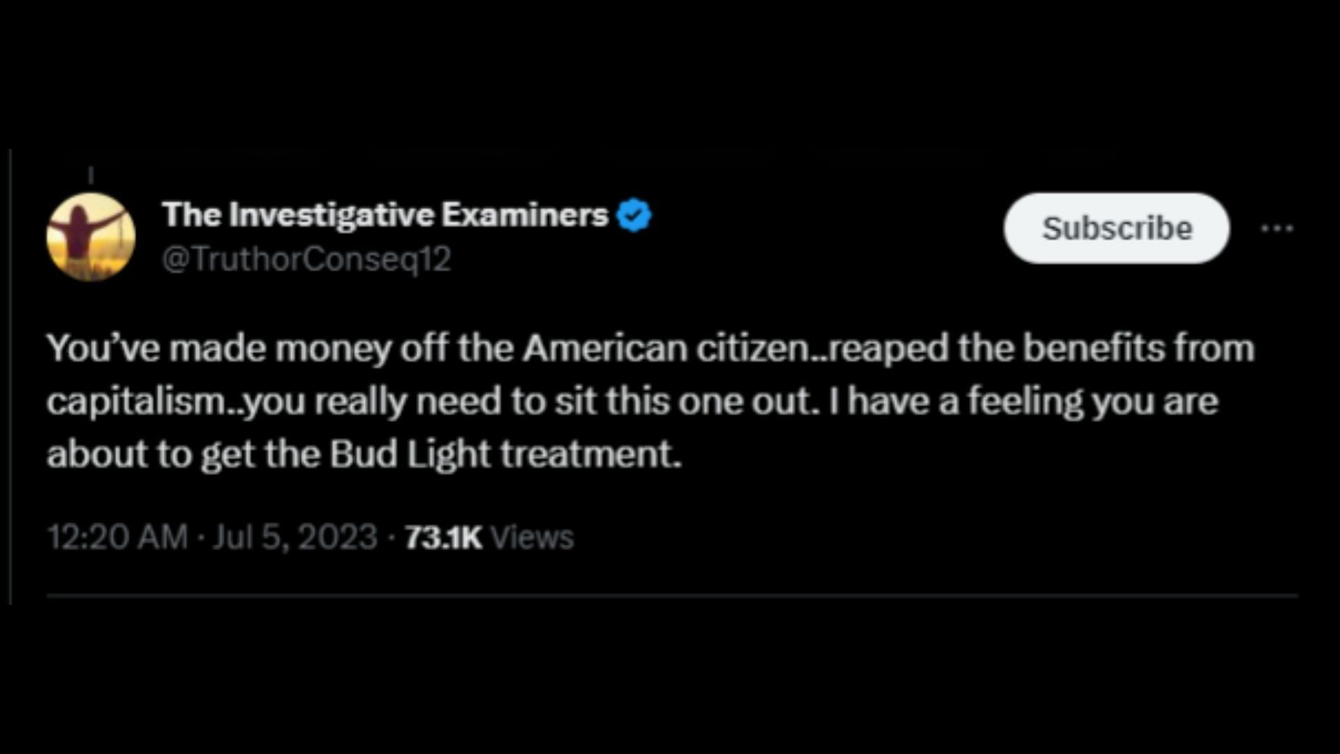 Screenshot of a Twitter user remarking on the ice cream company's controversial Fourth of July post. (Photo via @benandjerrys/Twitter)
